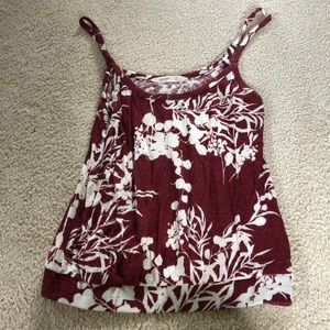 Red floral tank top